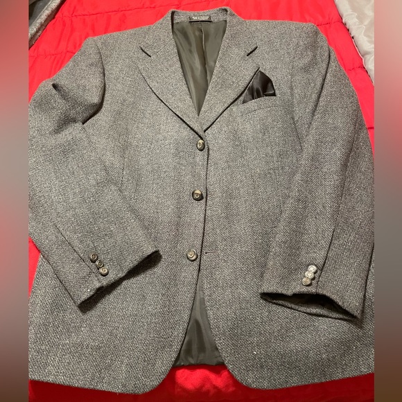 Men’s Marco Carelli Sports Jacket/Blazer 100% Lambswool, color medium grey - Picture 13 of 13